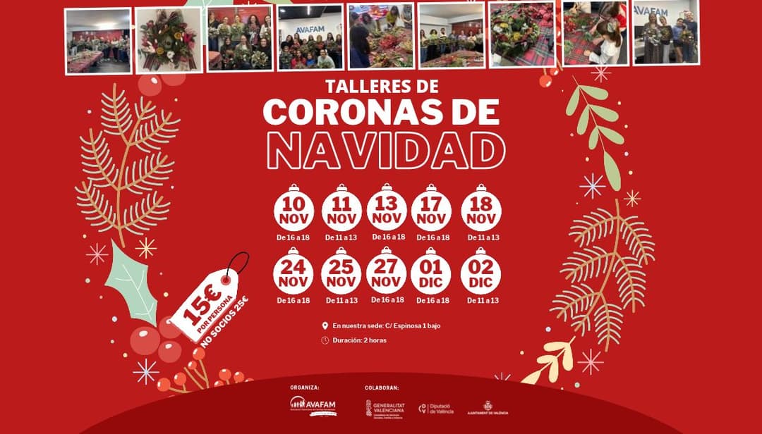 ¡La Navidad llega a AVAFAM! Crea tu propia corona navideña