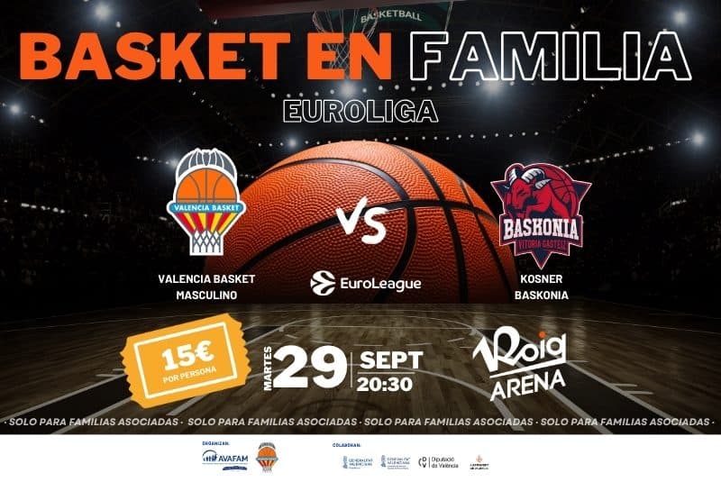 🏀 ¡Vuelve el Basket EUROLIGA en Familia con AVAFAM 29 SEPT!