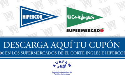 Recuerda que por ser familia numerosa tienes 10€ de descuento en los Supermercados del Corte Inglés