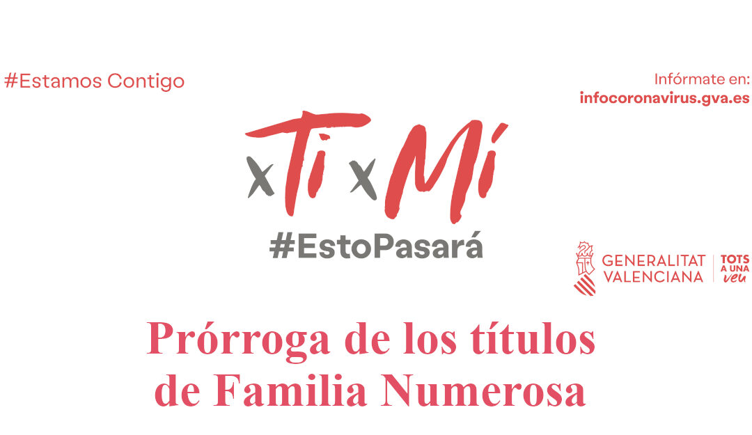 Información relativa a la prórroga de los títulos de Familia Numerosa