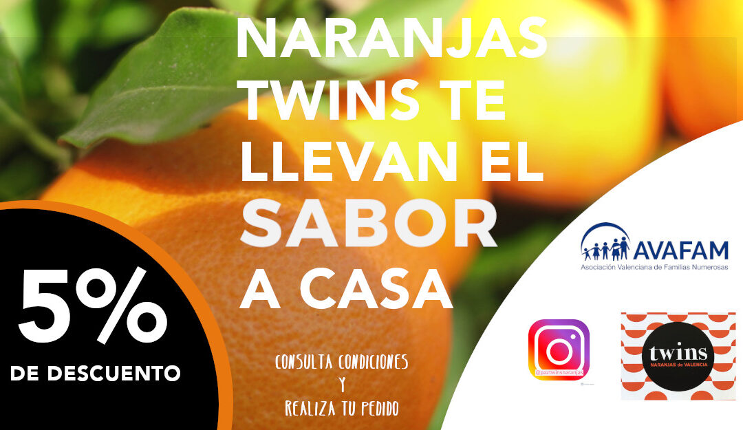 Naranjas Twins ofrece un 5% de descuento a las Familias Numerosas Asociadas
