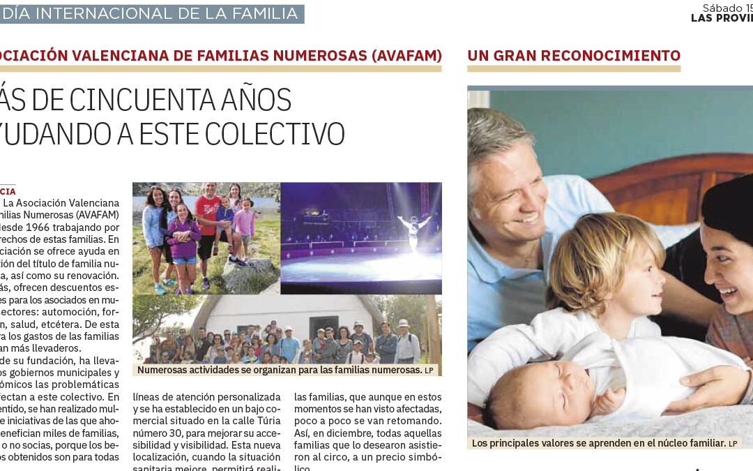 Aparición en medios en la celebración del Día de las Familias