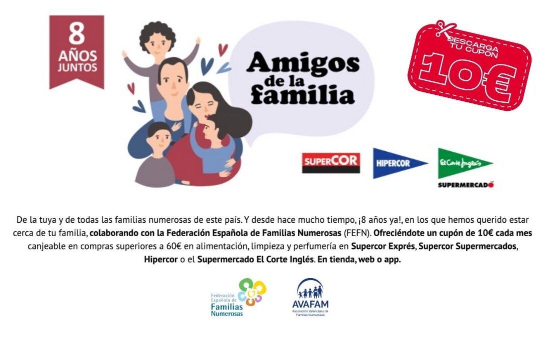 Cada mes tienes un cupón de 10€ en Supermercados de El Corte Inglés, Hipercor y Supercor