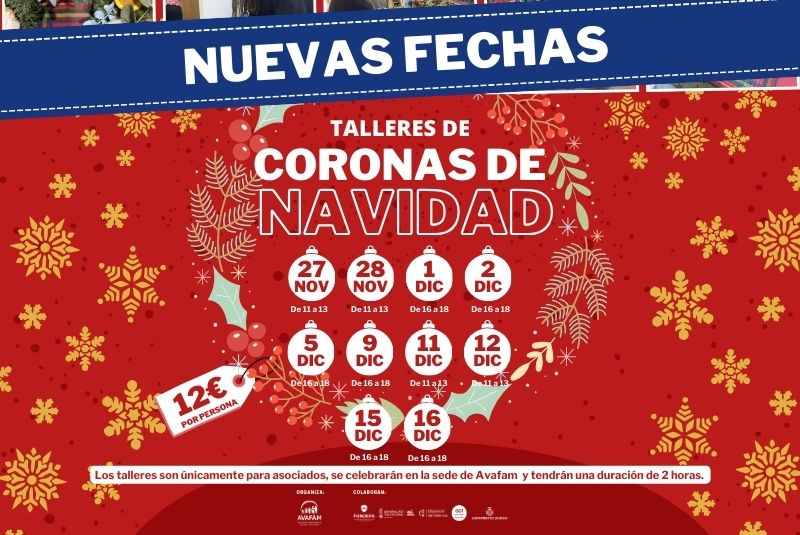 Más talleres de coronas de Navidad